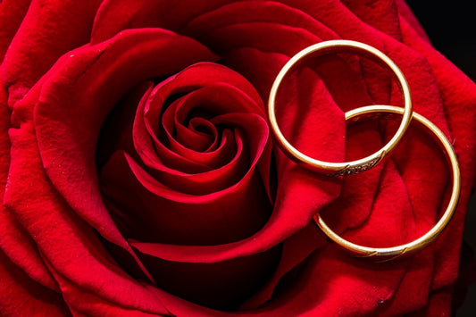 rings on top of rose