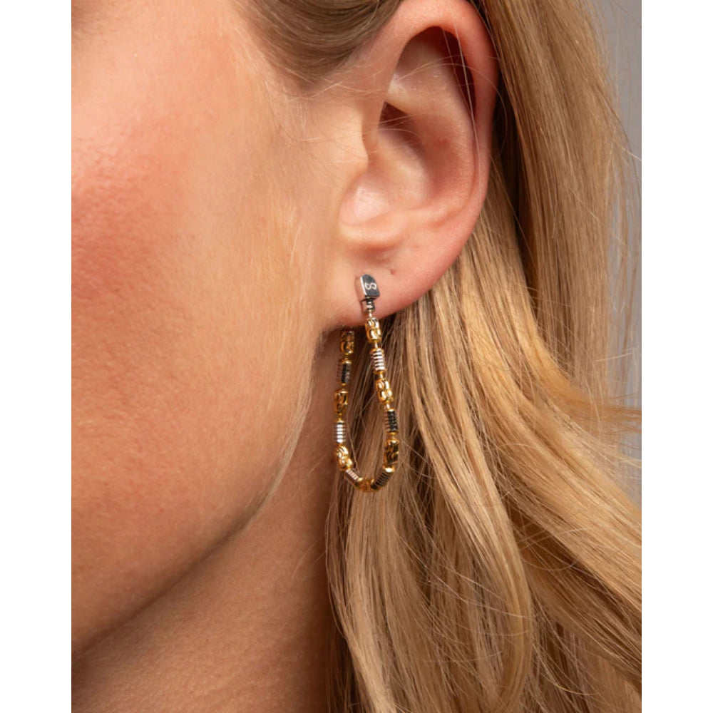Desmos "Design-Move" Two-Tone Flexible Hoop Earrings