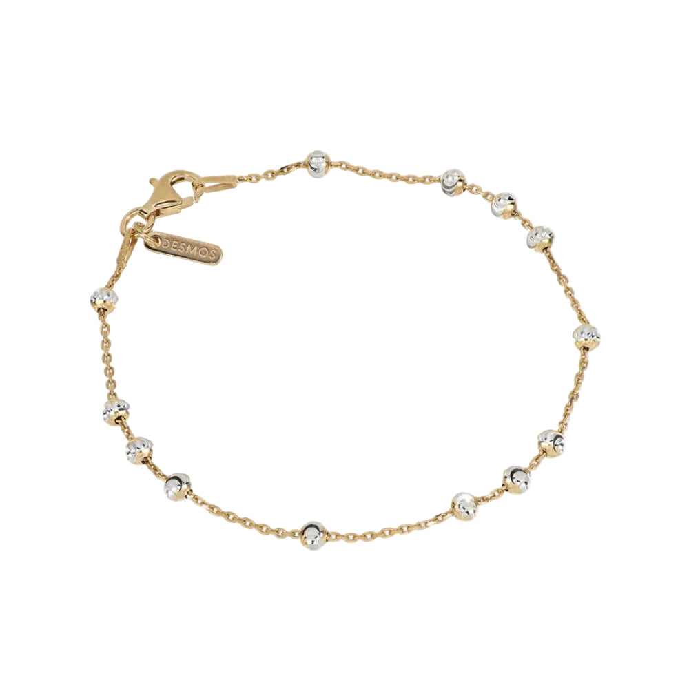 White and Yellow Beaded bracelet on a white background