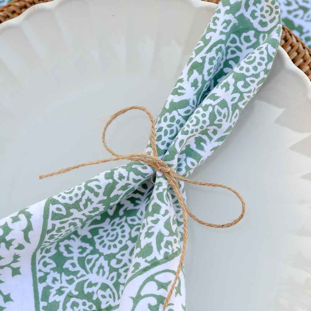 Pomegranate Tapestry Green Napkin