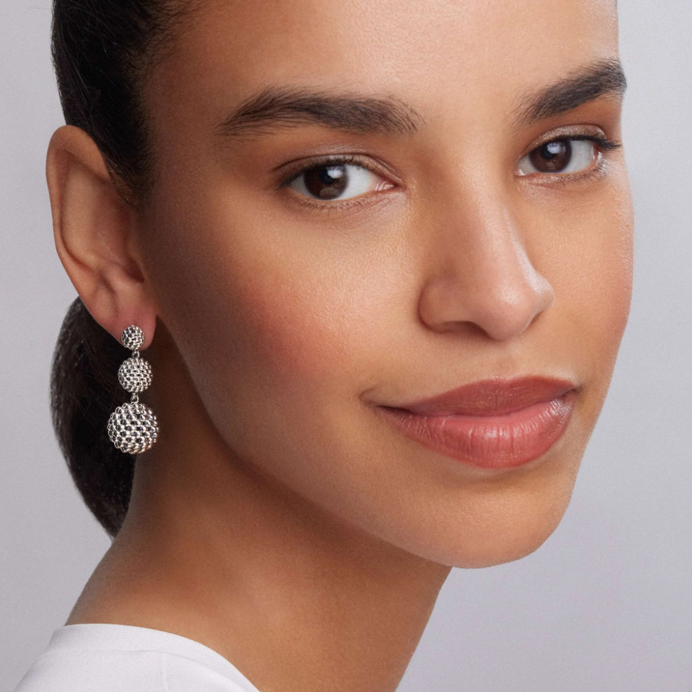 Lagos Sterling Silver Signature Caviar Drop Earrings