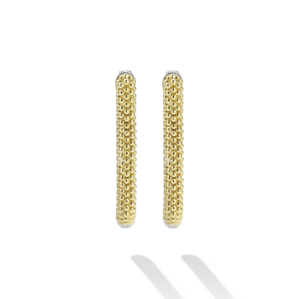 Lagos Caviar Lux Two-Tone Mini Caviar Hoop Earrings