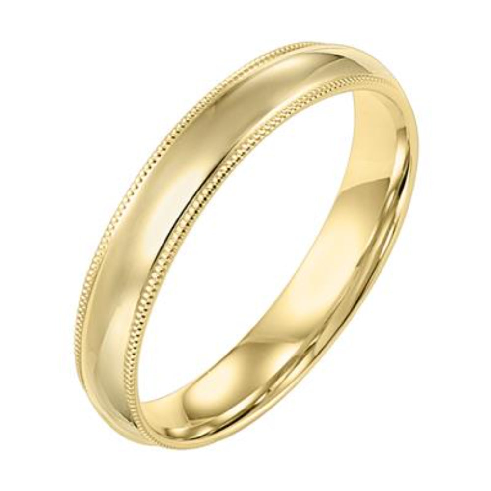 Men's 14k 4mm Low Dome Comfort Fit Plain Wedding Band