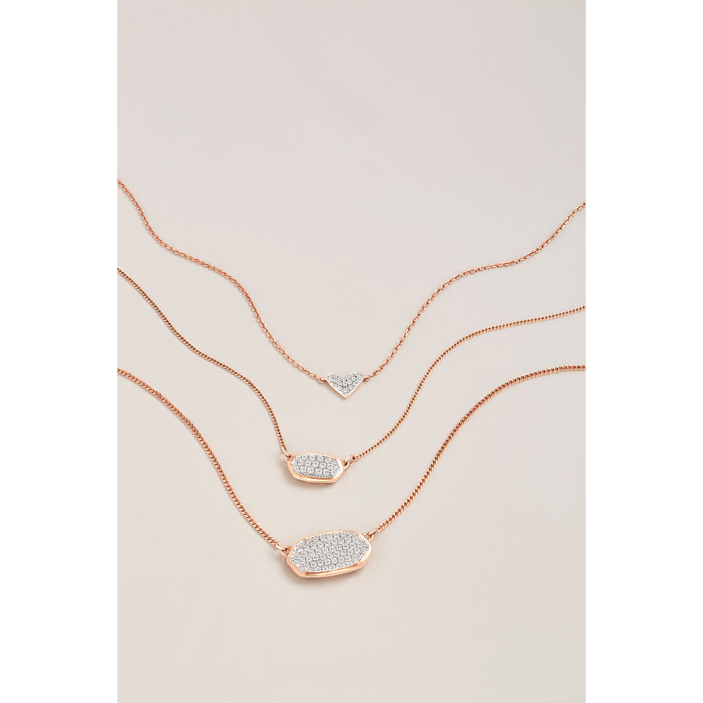 Kendra Scott Heart 14k Gold Pendant Necklace in White Diamond
