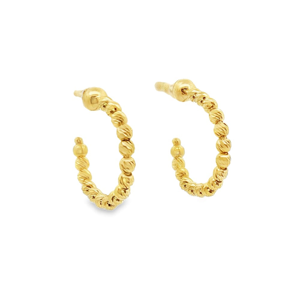 Desmos 'Slash' 15mm Gold-Tone Beaded Hoop Earrings