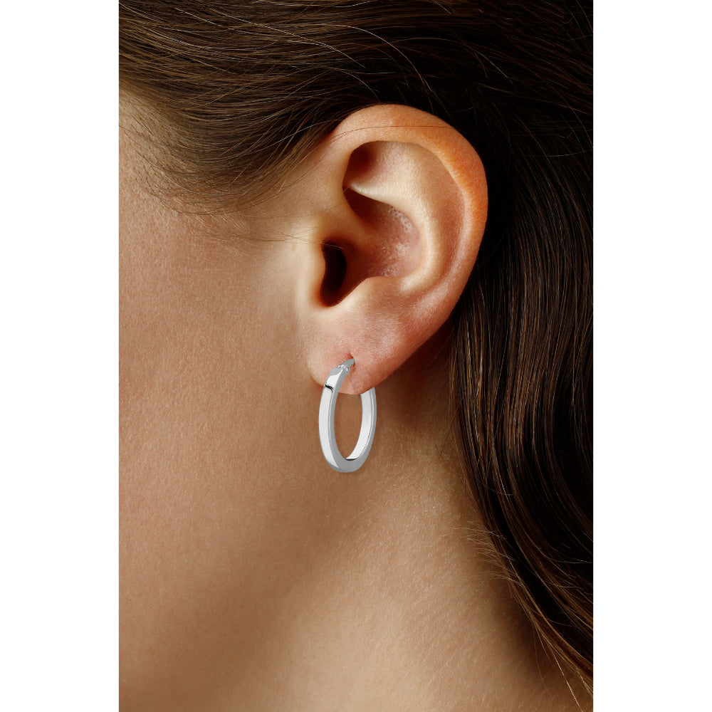 14k Gold Square Tube Hoop Earrings