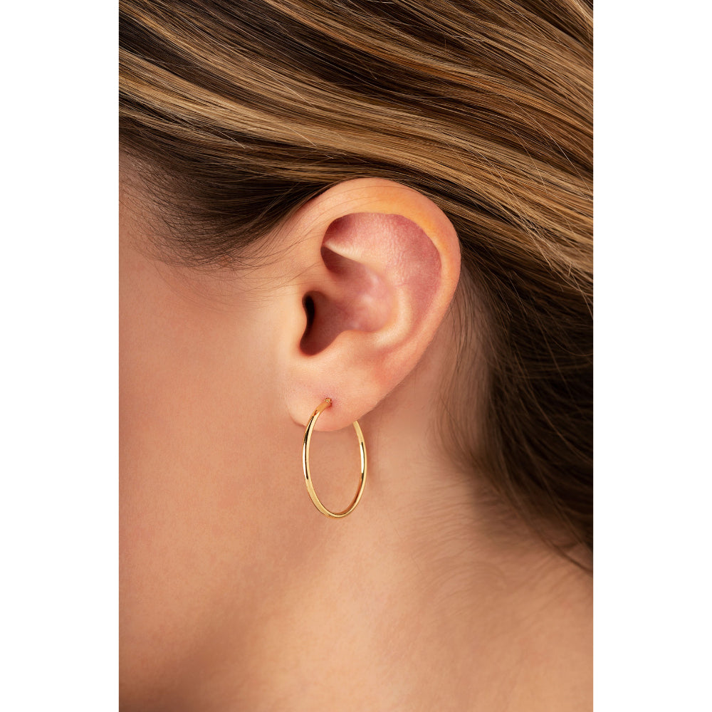 14k Gold 25mm Hoop Earrings