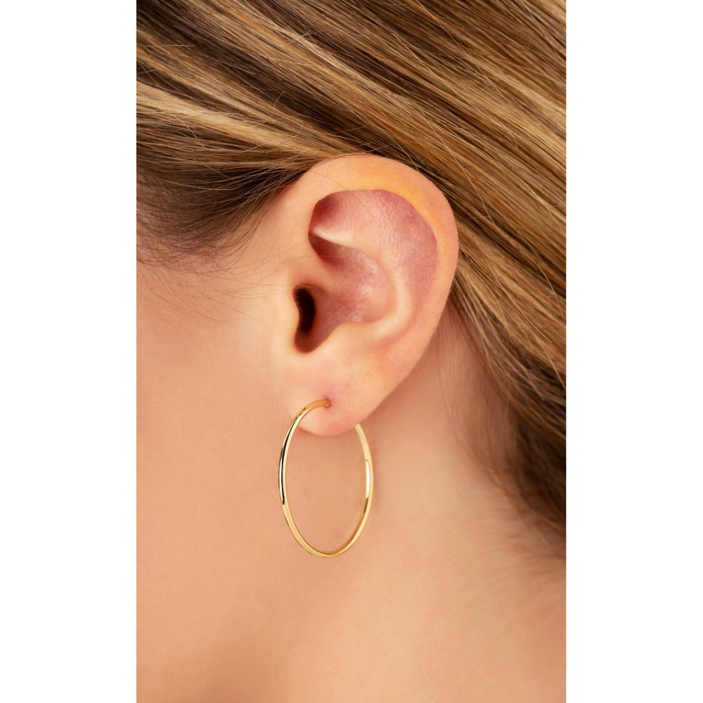 14k Gold Polished Hoop Earrings