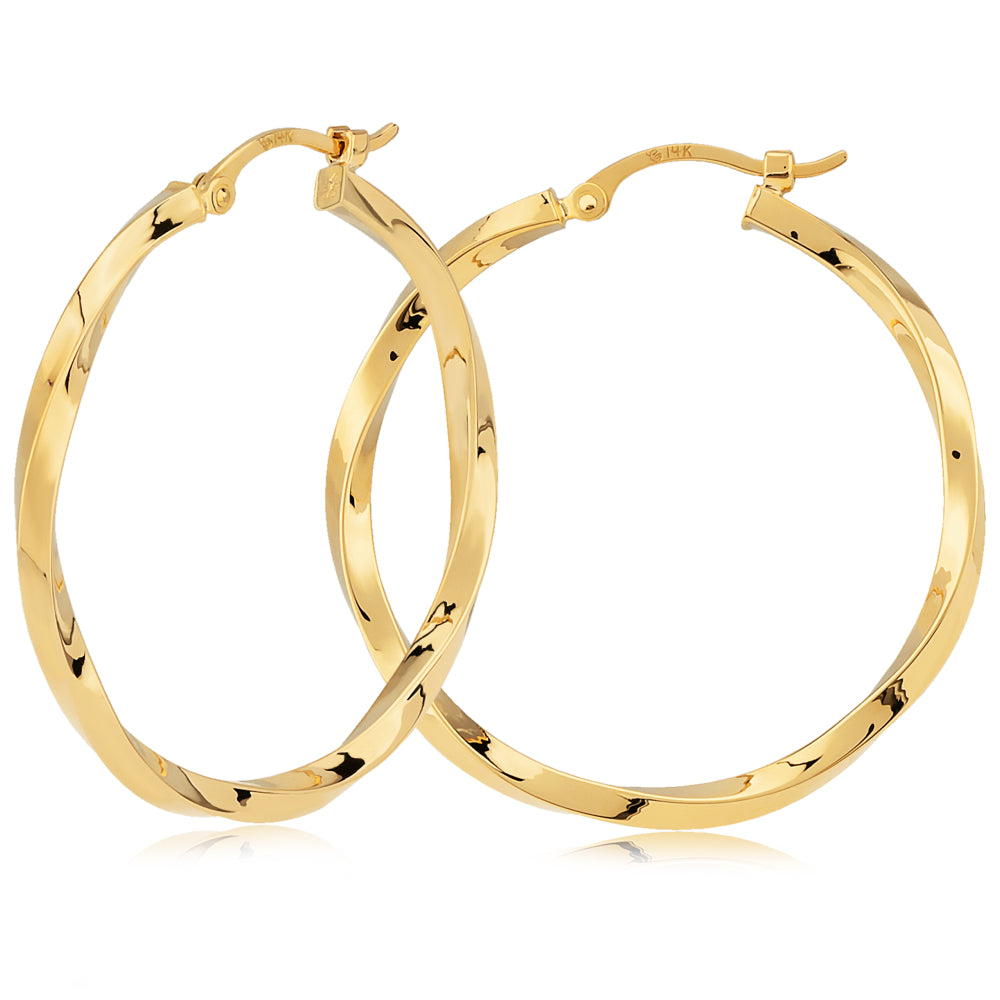 14k Gold Twist Hoop Earrings – Smyth Jewelers