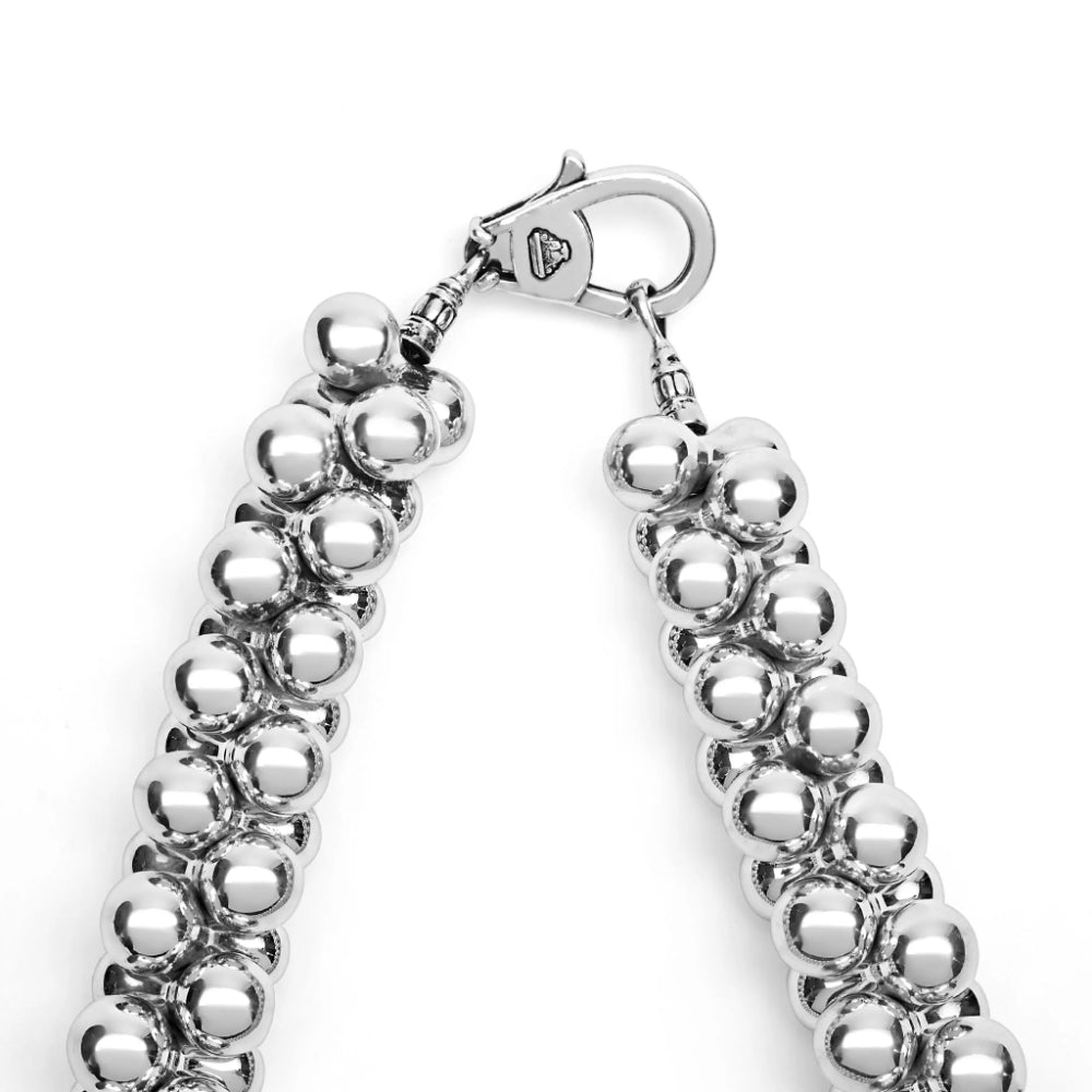 Lagos Caviar Bubbly Silver Beaded Statement Necklace, 18"