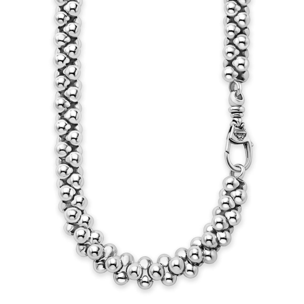 Lagos Caviar Bubbly Silver Beaded Necklace, 20"