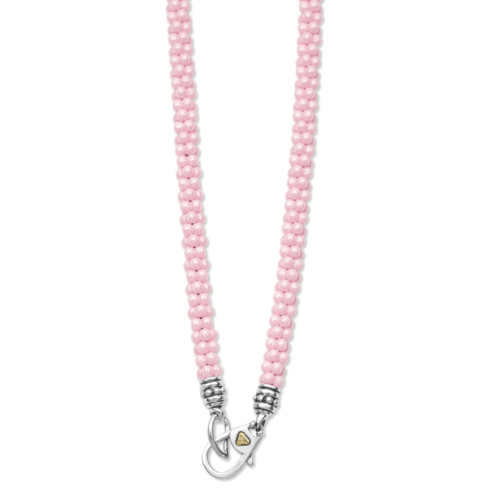 Lagos Pink Caviar Ceramic Beaded Necklace, 5mm