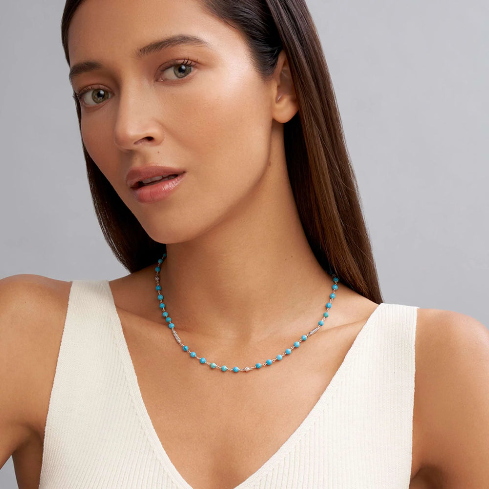 Lagos Caviar Color Turquoise Beaded Necklace