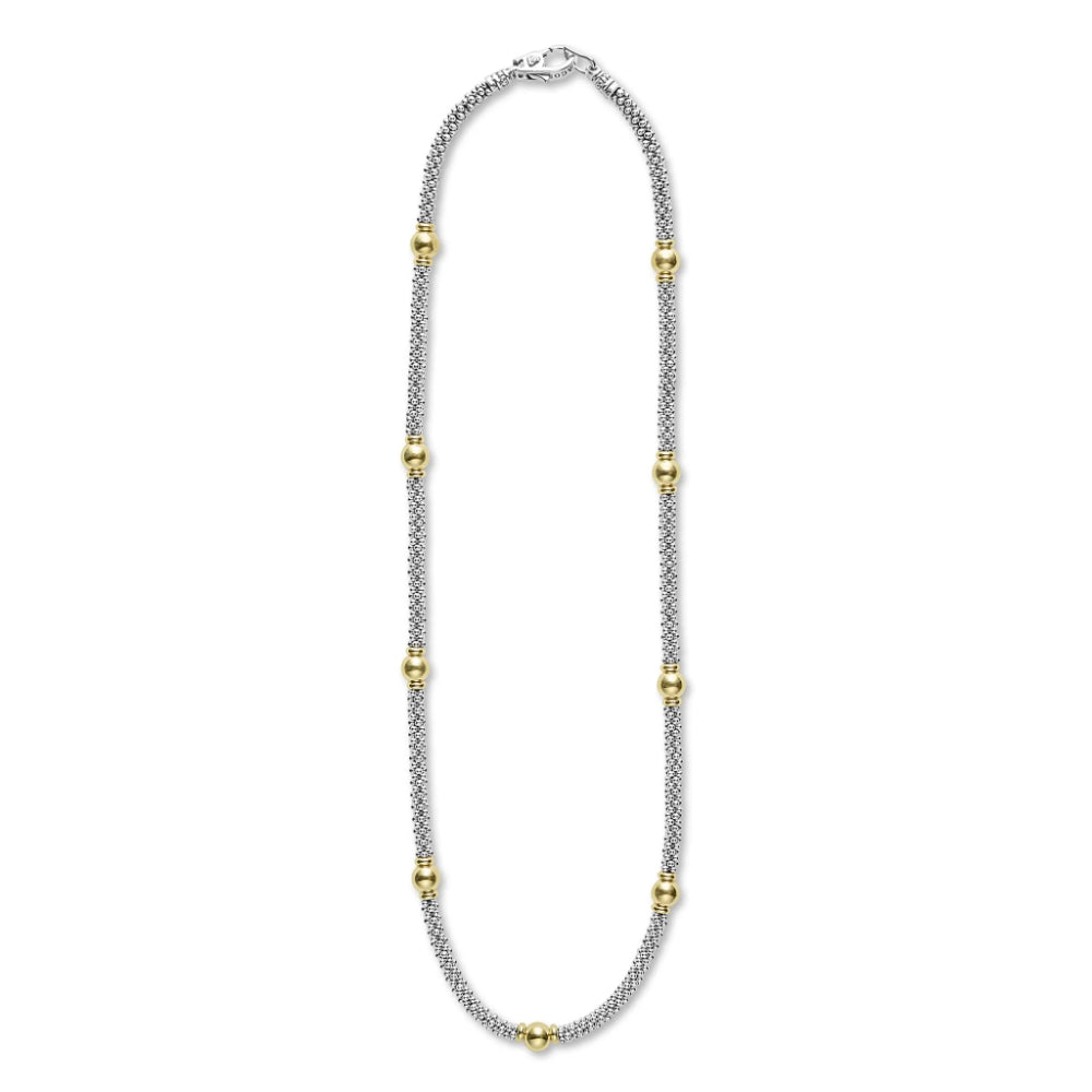 Lagos Signature Caviar 18k Gold Station Necklace