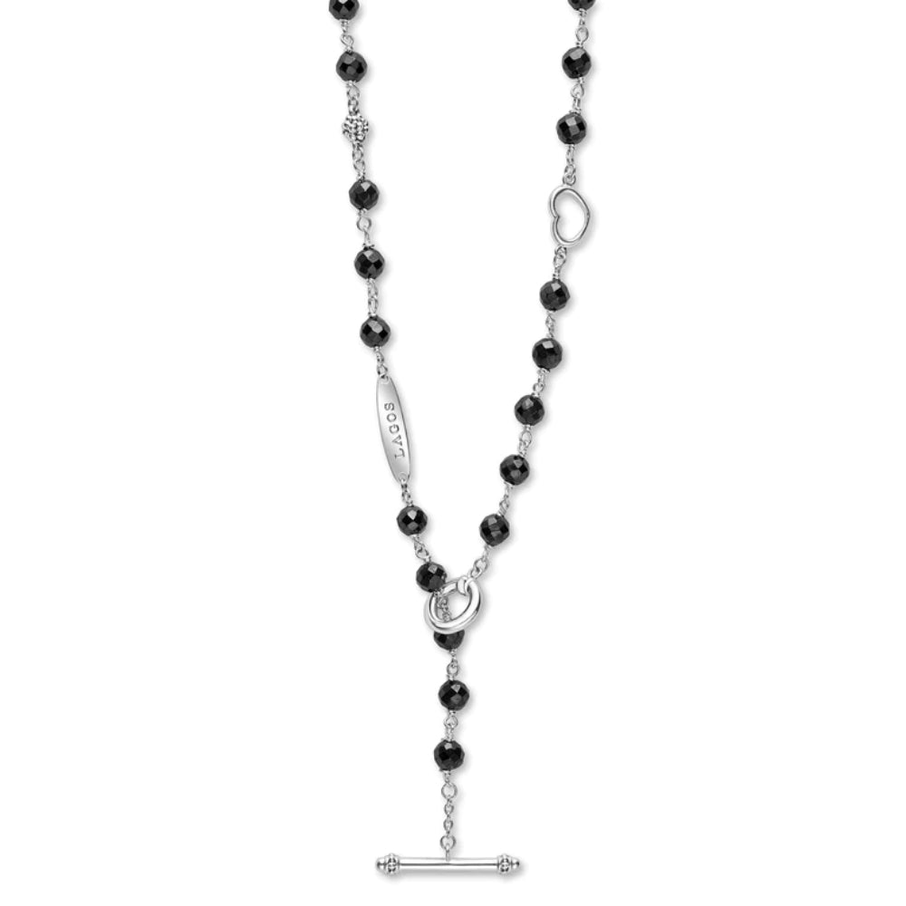 Lagos Caviar Icon Black Ceramic Beaded Necklace