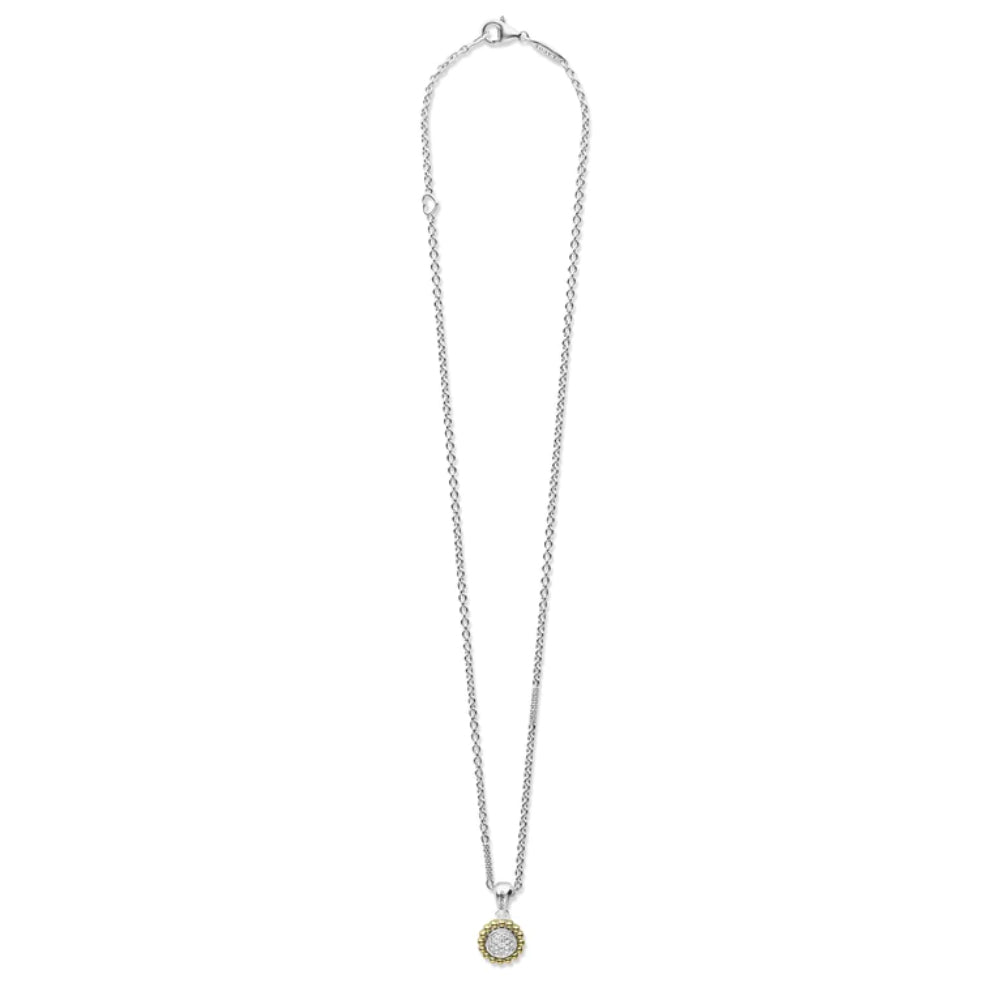 Lagos Caviar Lux Two-Tone Diamond Pendant Necklace