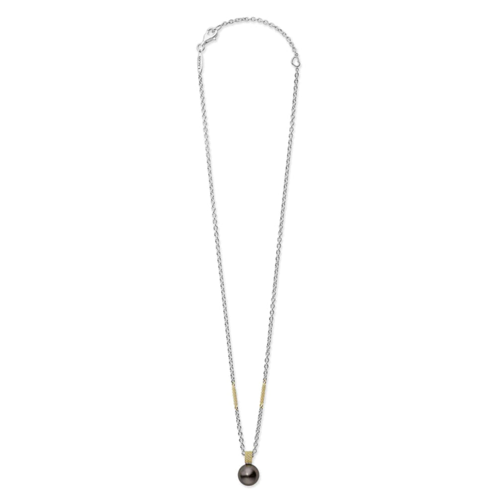 Lagos Luna Tahitian Black Pearl Pendant Necklace