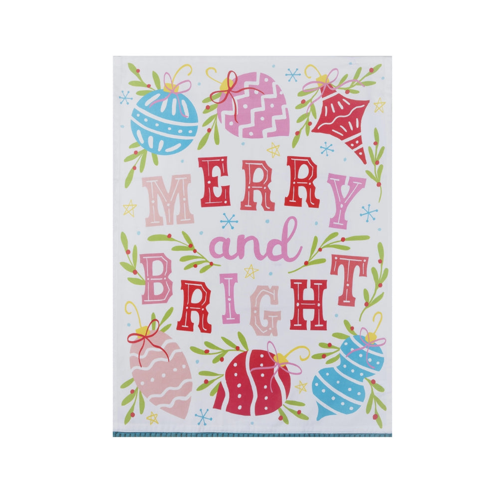 Merry Bright with Pom Pom M/4 Kitchen Towel