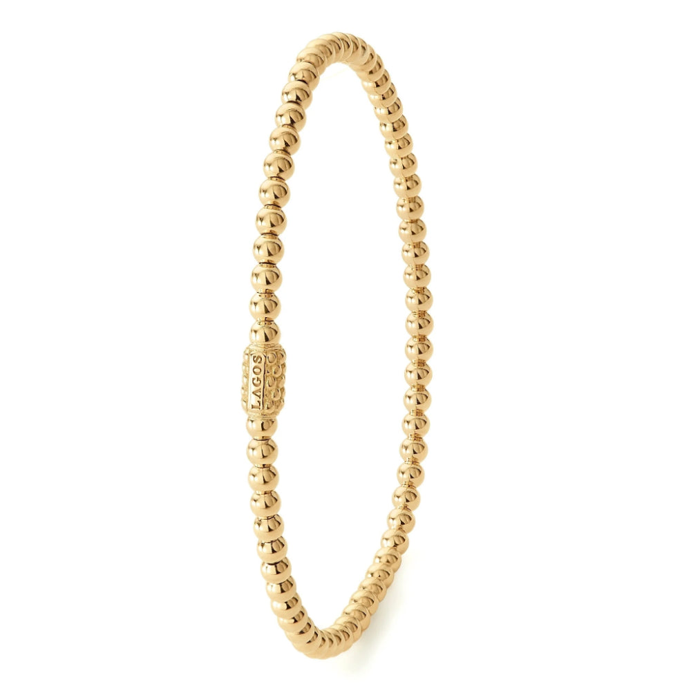 Lagos Caviar Gold 18k Bead Bracelet, 3mm