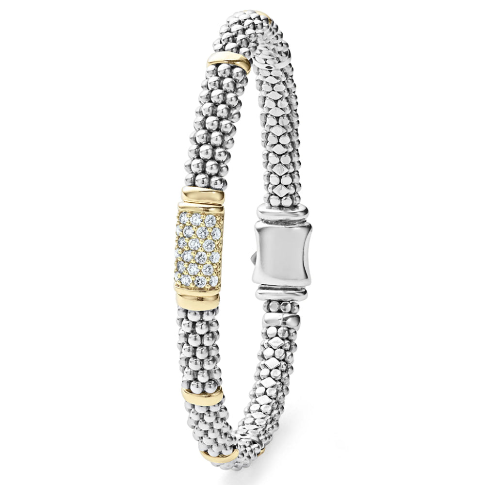 Lagos Signature Caviar Diamond Bracelet, 6mm