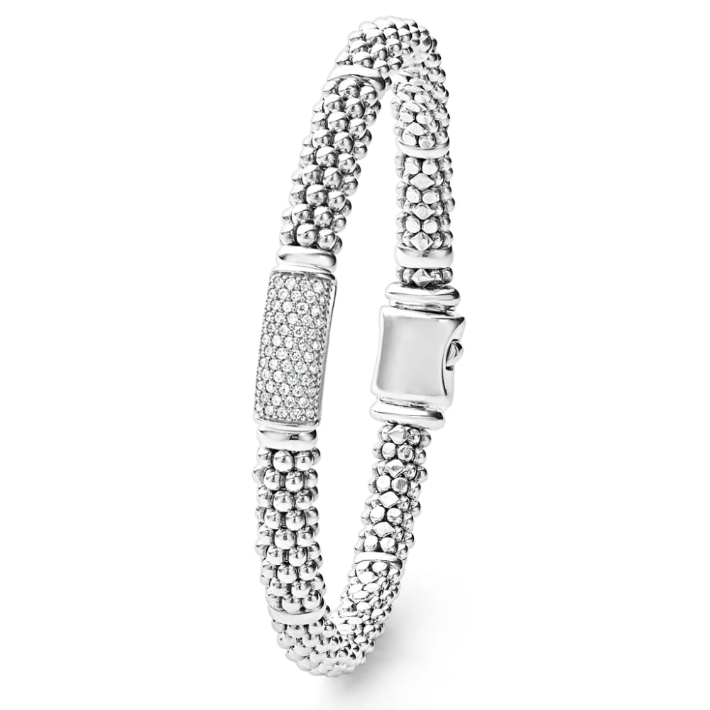 Lagos Signature Caviar Diamond Bracelet, 6mm