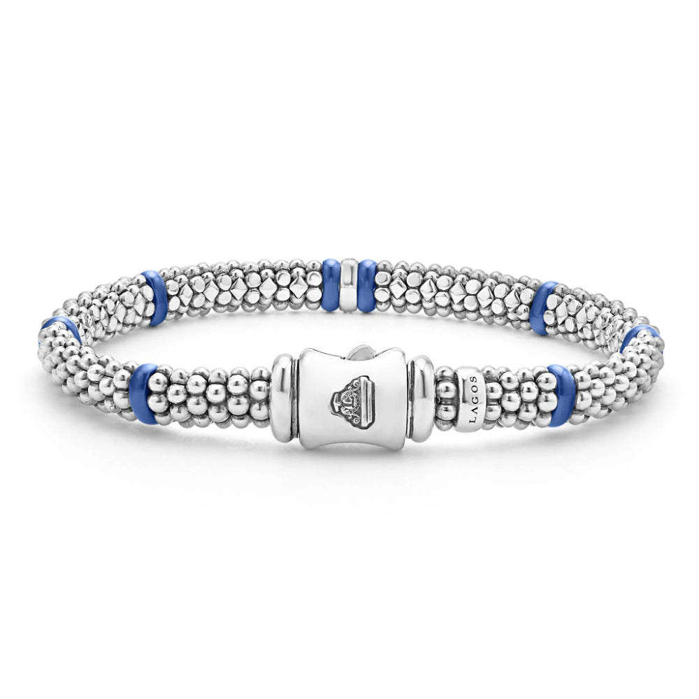 Lagos Blue Caviar 6mm Single Station Diamond Caviar Bracelet