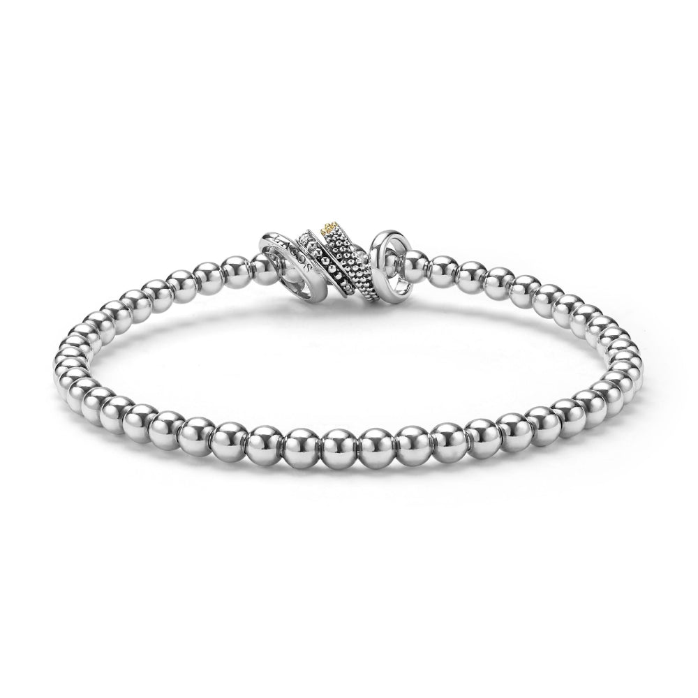 LAGOS Caviar Lux Two-Tone Four Ring Diamond Stretch Bracelet