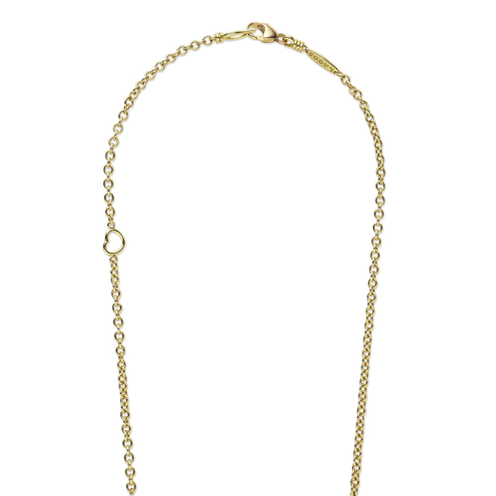 Lagos Luna 18k Gold Fleur Pearl Diamond Pendant Necklace