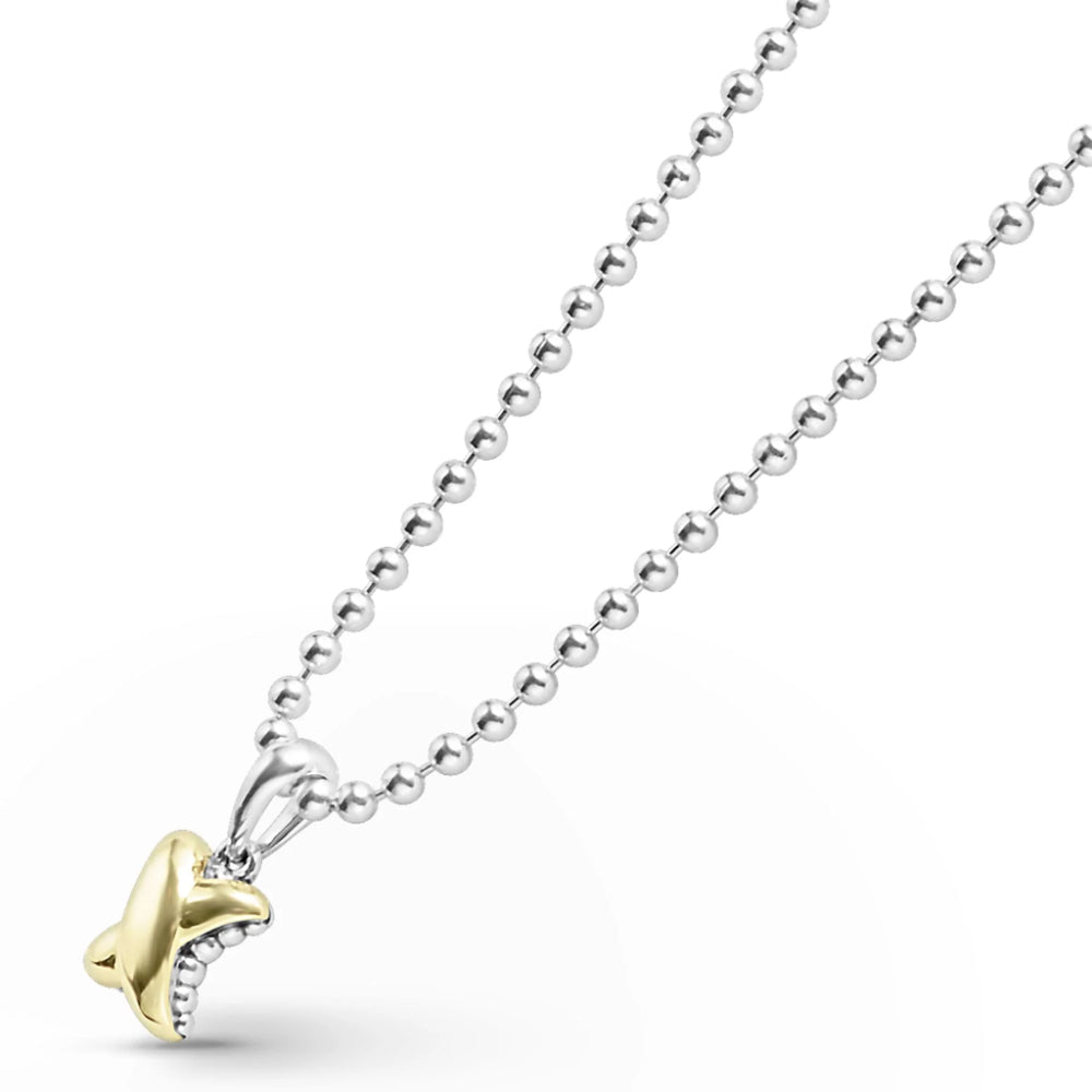 Lagos Embrace Two-Tone X Pendant Necklace