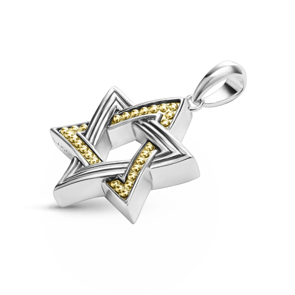 Lagos Anthem Large Two-Tone Star of David Amulet