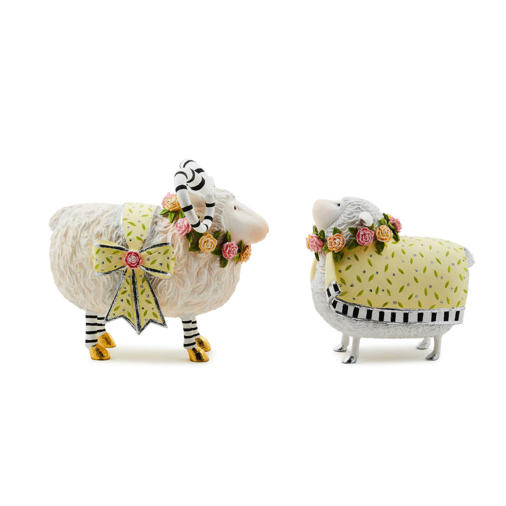MacKenzie-Childs Patience Brewster Lydia & Liam Lamb Figures - Set of 2