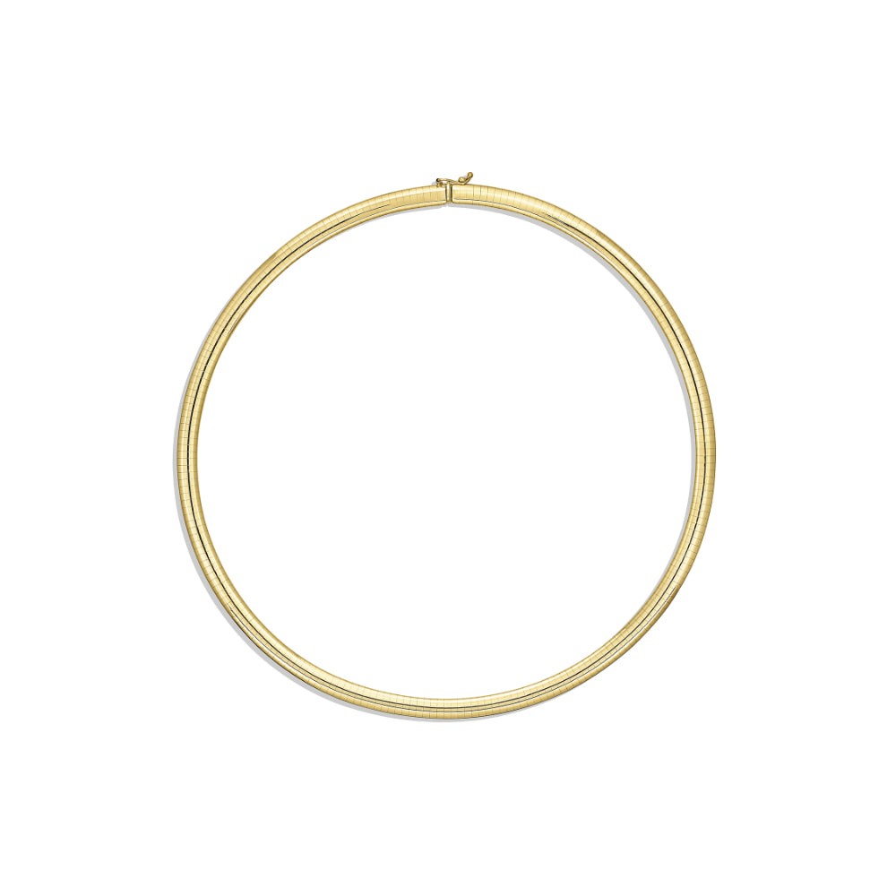 14k Gold 6mm Omega Necklace