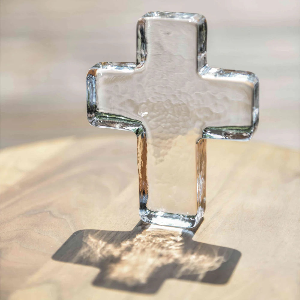 Simon Pearce Glass Cross in Gift Box - Large