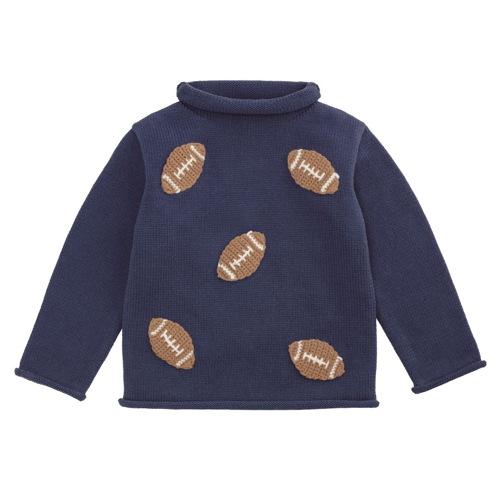 Mud Pie Mini Football Rollneck Sweater
