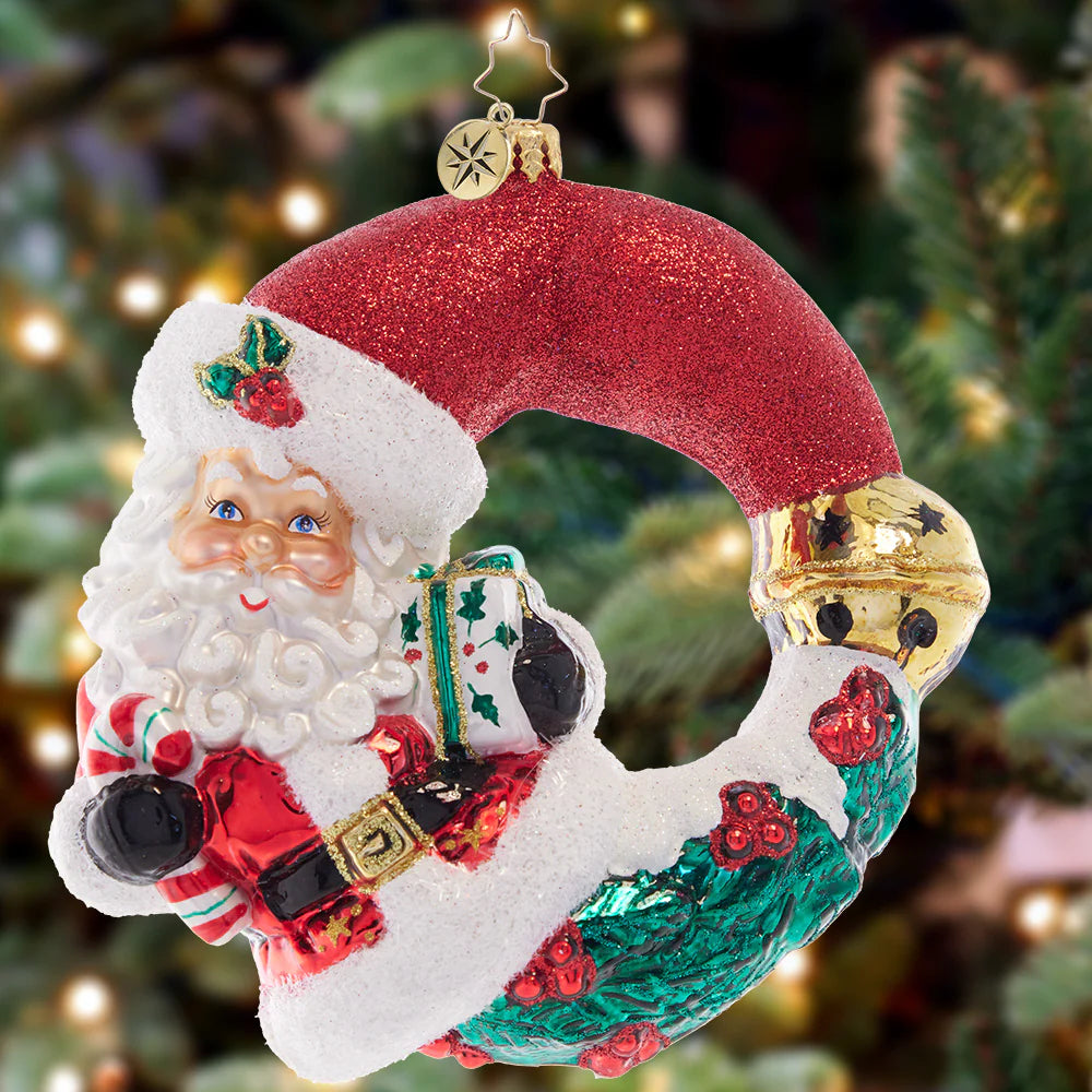 Christopher Radko Christmas Wishes Santa Wreath