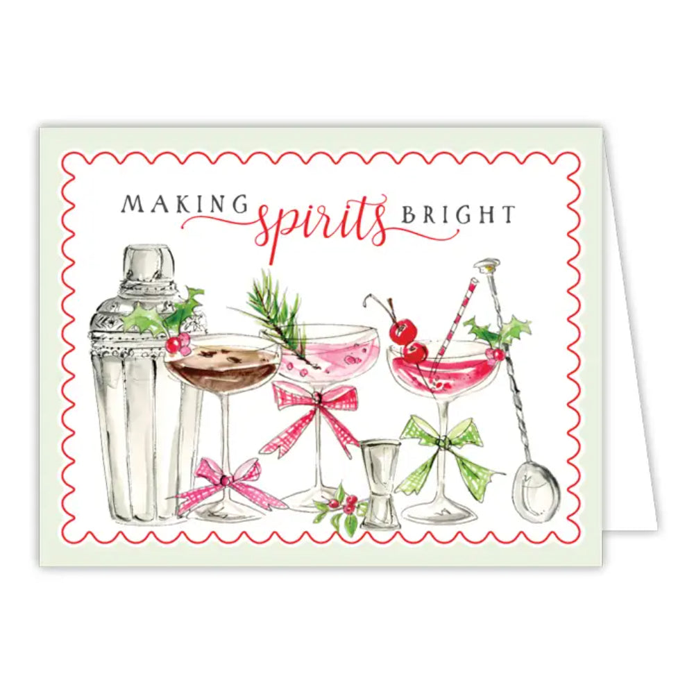 RosanneBeck Collections Making Spirits Bright Holiday Cocktails Greeting Card
