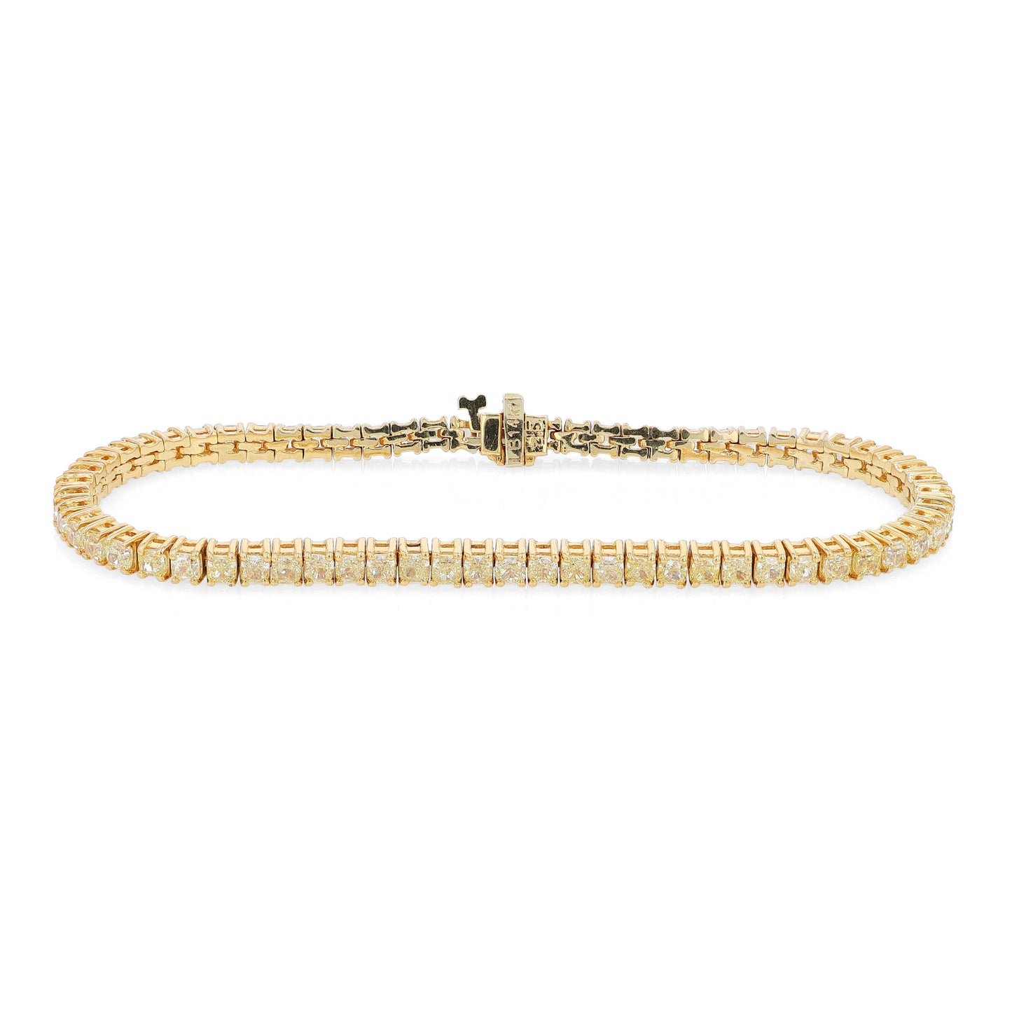Namdar 14k Yellow Gold 7" Fancy Yellow Cushion Diamond Tennis Bracelet