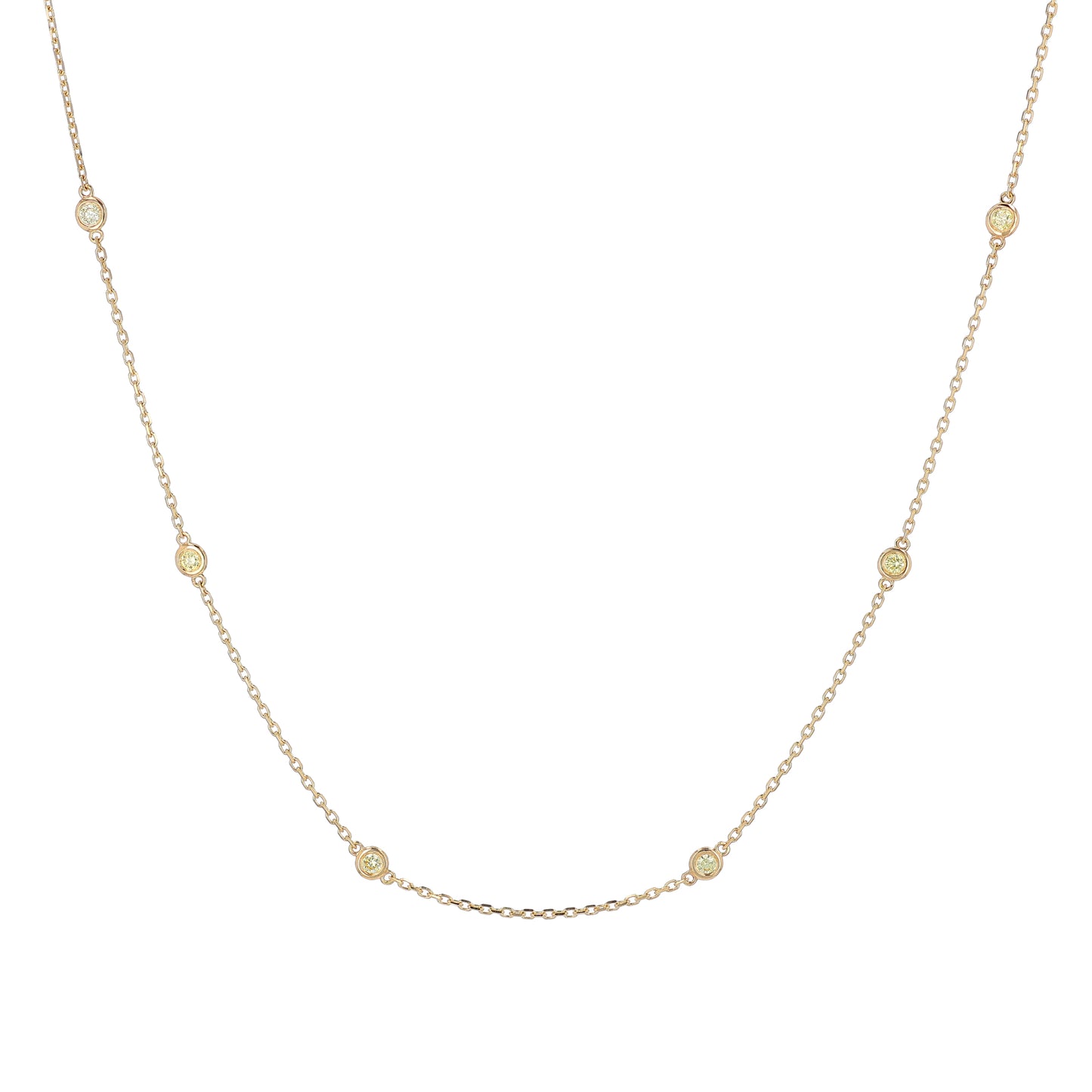 Namdar 18k Yellow Gold Fancy Yellow Diamonds By The Yard Station Necklace