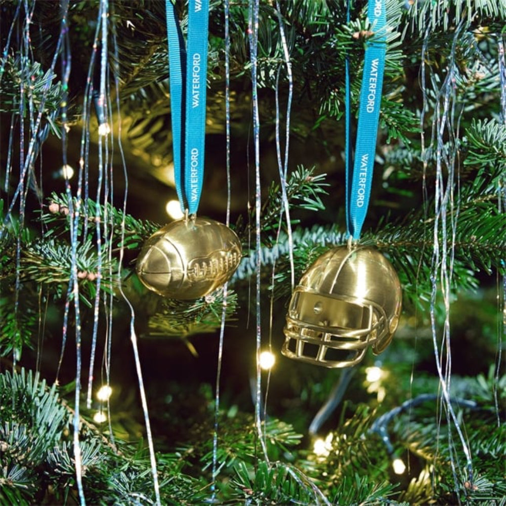 Waterford Football Helmet Golden Ornament