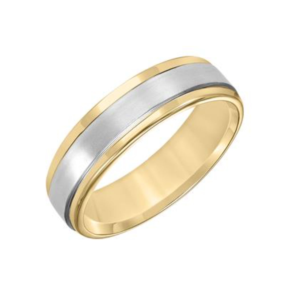 Men's 14k Gold 6mm Two-Tone Wedding Band