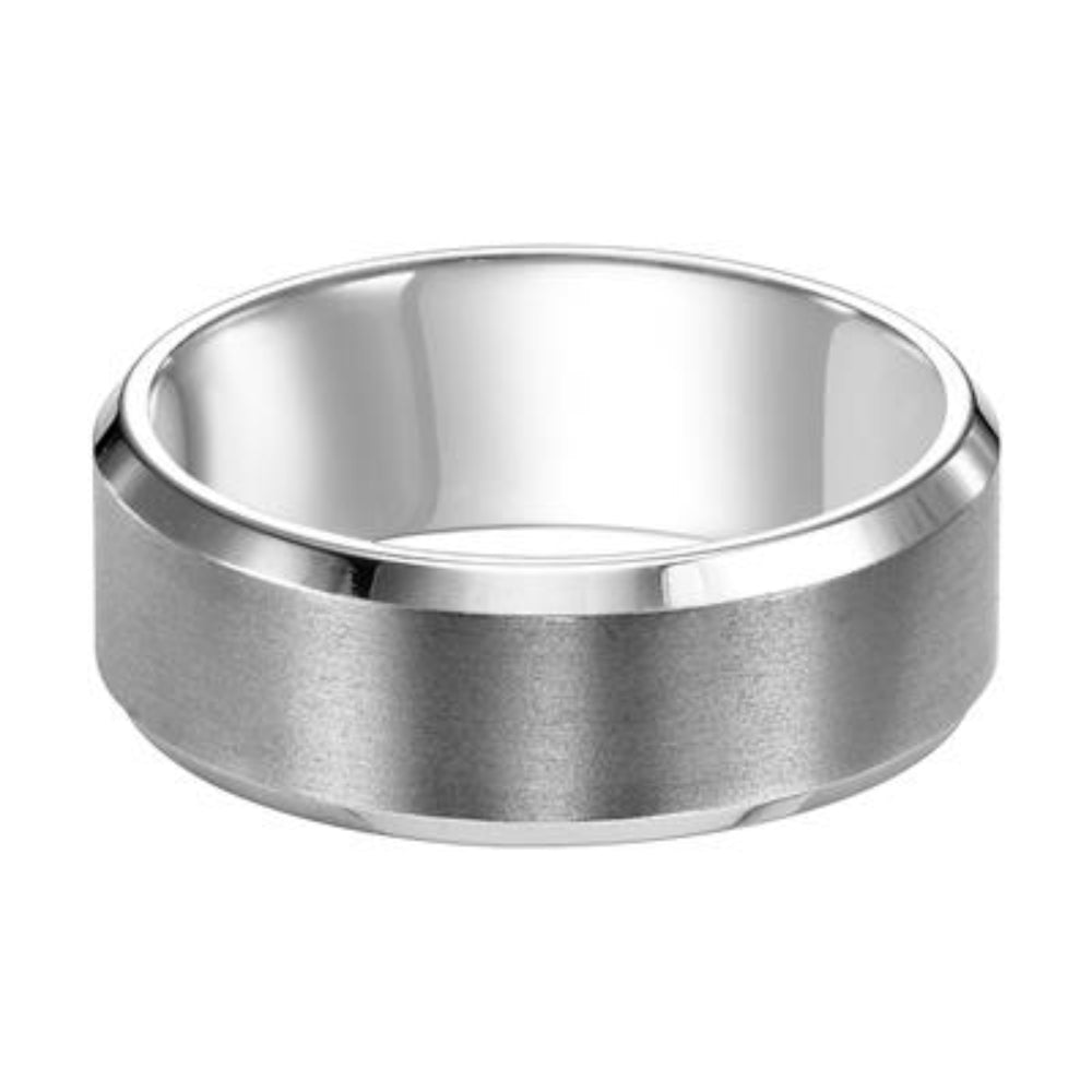 Men's Platinum Brushed Center Wedding Band