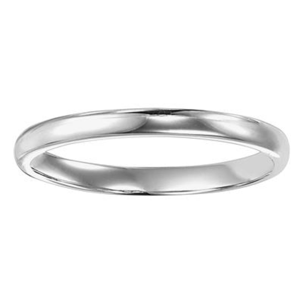 Ladies Platinum Low Dome Plain Wedding Band