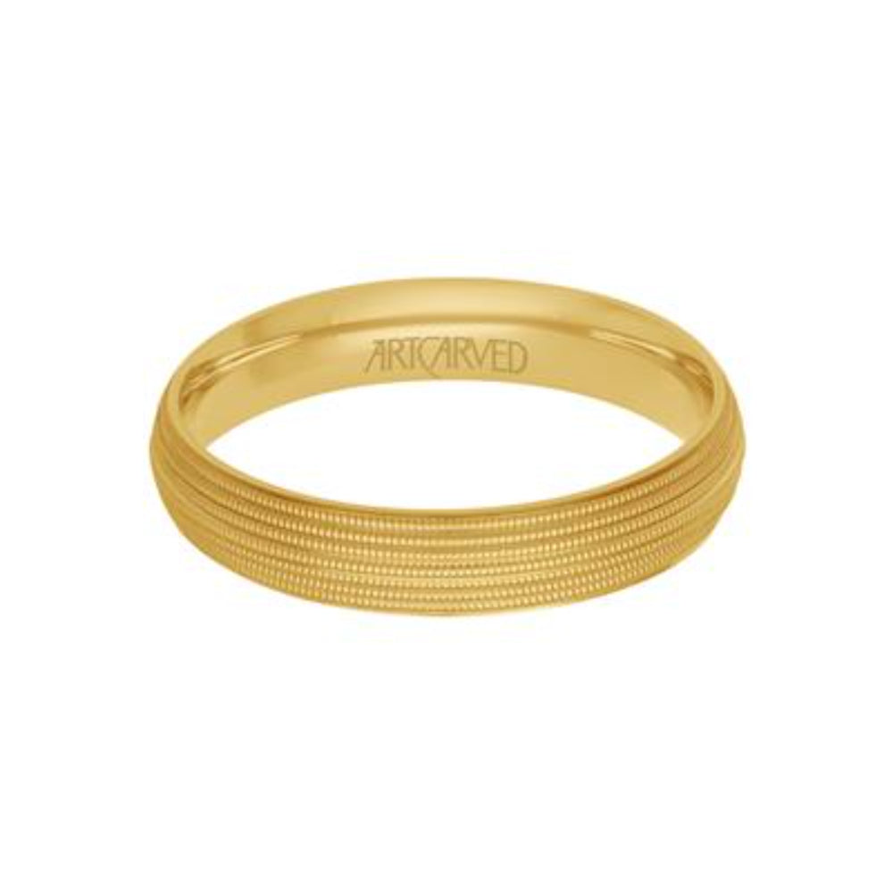 Men's 14k 4.5mm Cut Geometric Wedding Band