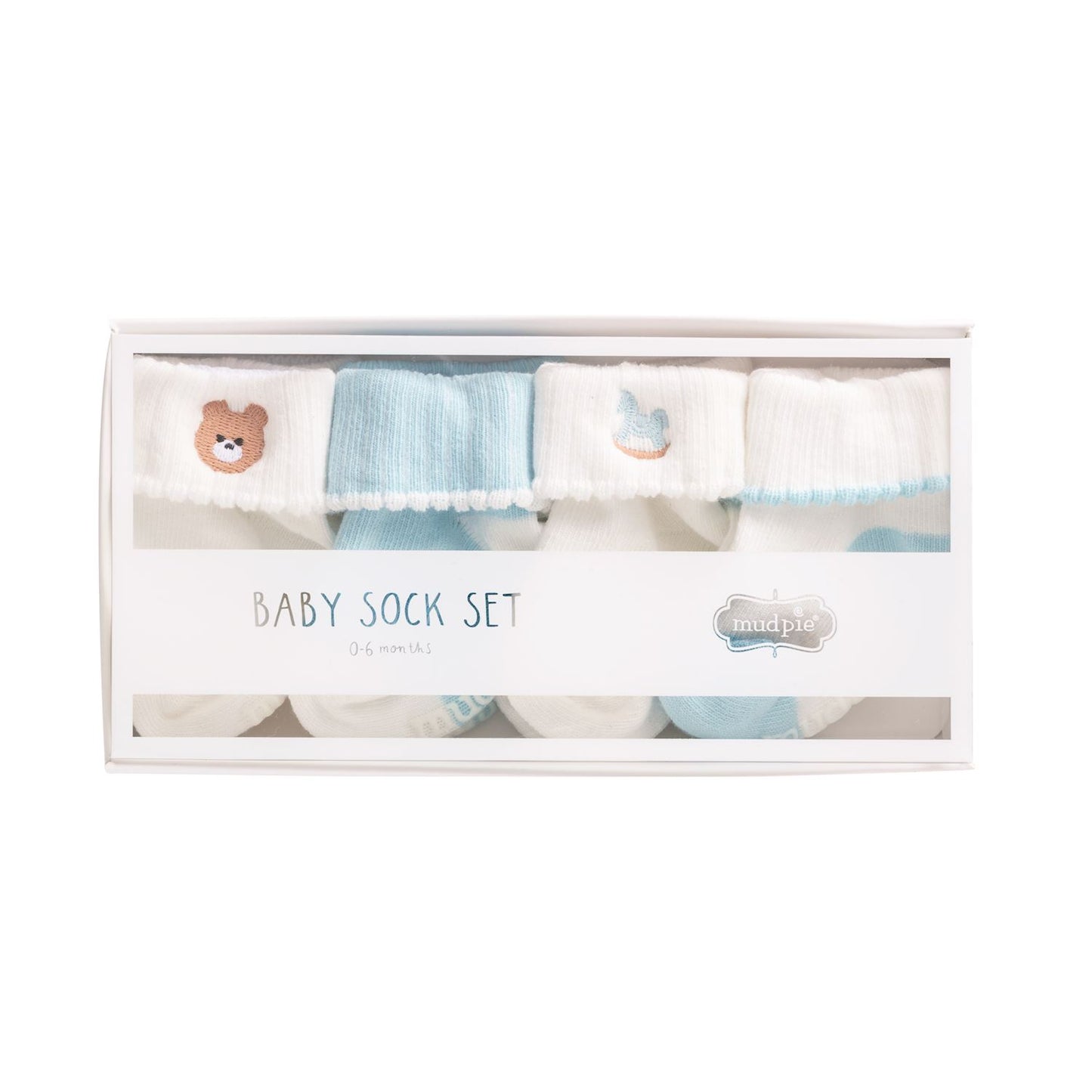 Mud Pie Blue Foldover Sock Set