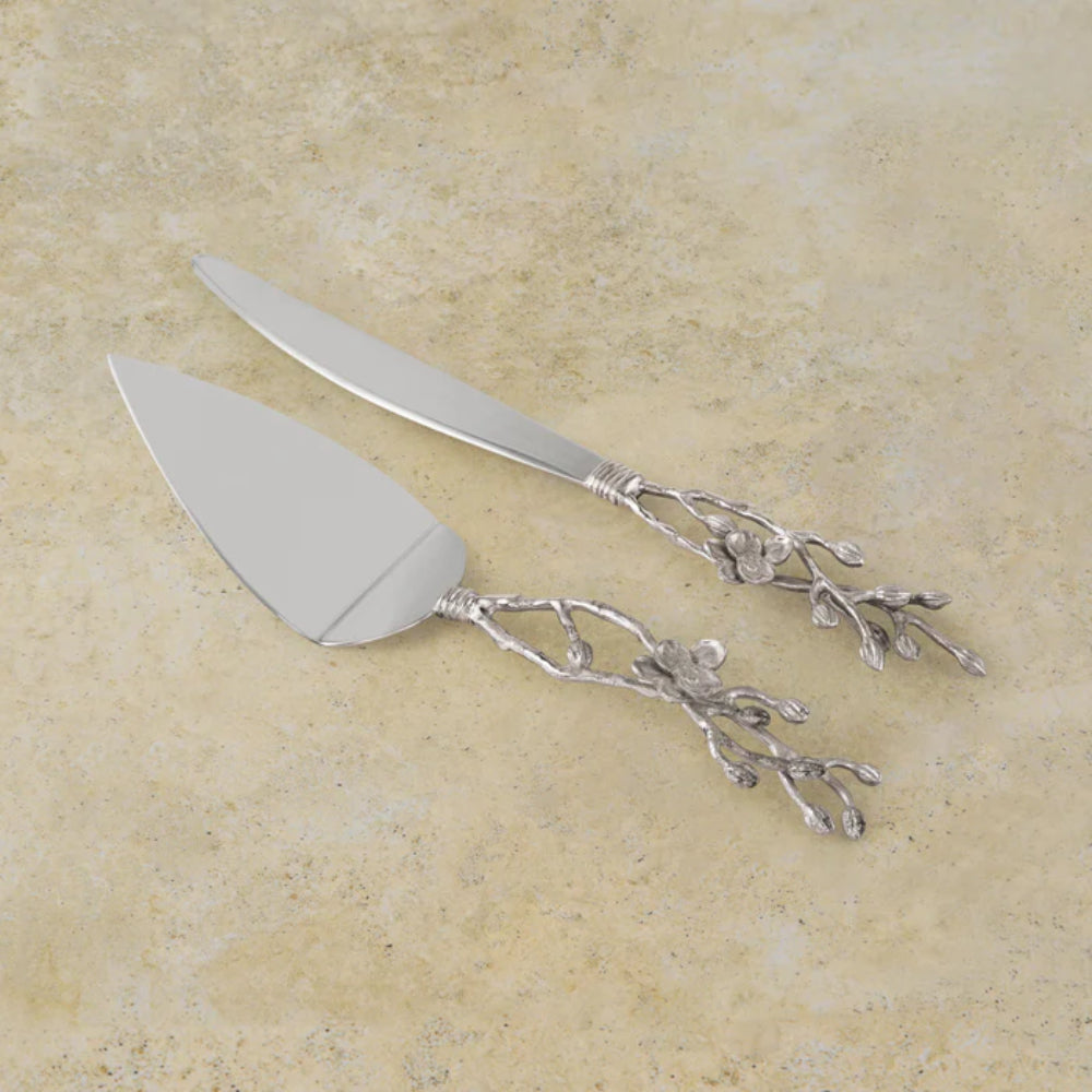 Michael Aram White Orchid Wedding Cake Knife & Server Set