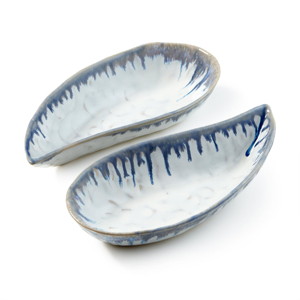 Simon Pearce Burlington Small Mussel Shell Bowl Pool-Set of 2