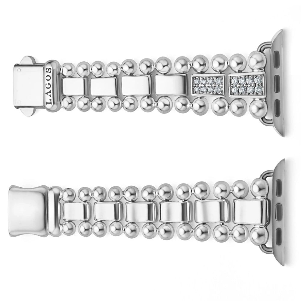Lagos Smart Caviar Half Diamond Watch Bracelet, 38-45mm