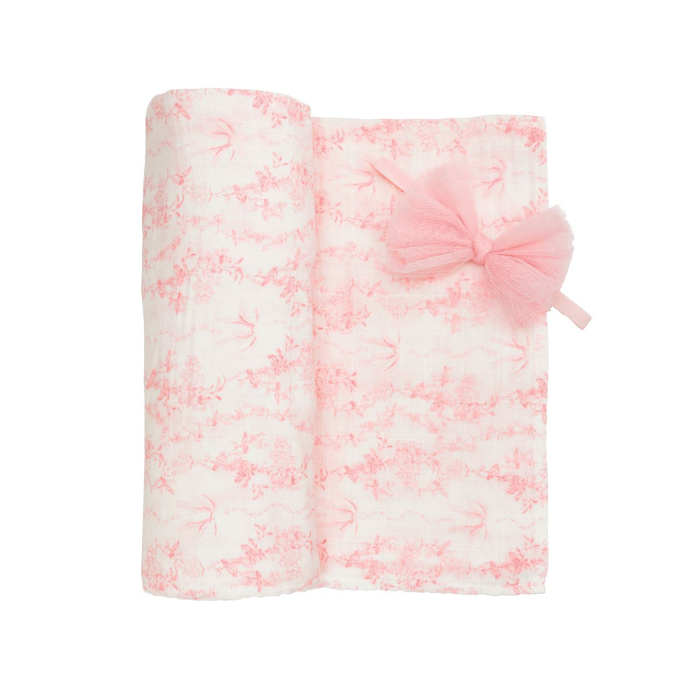 Mud Pie Pink Toile Swaddle & Headband Set