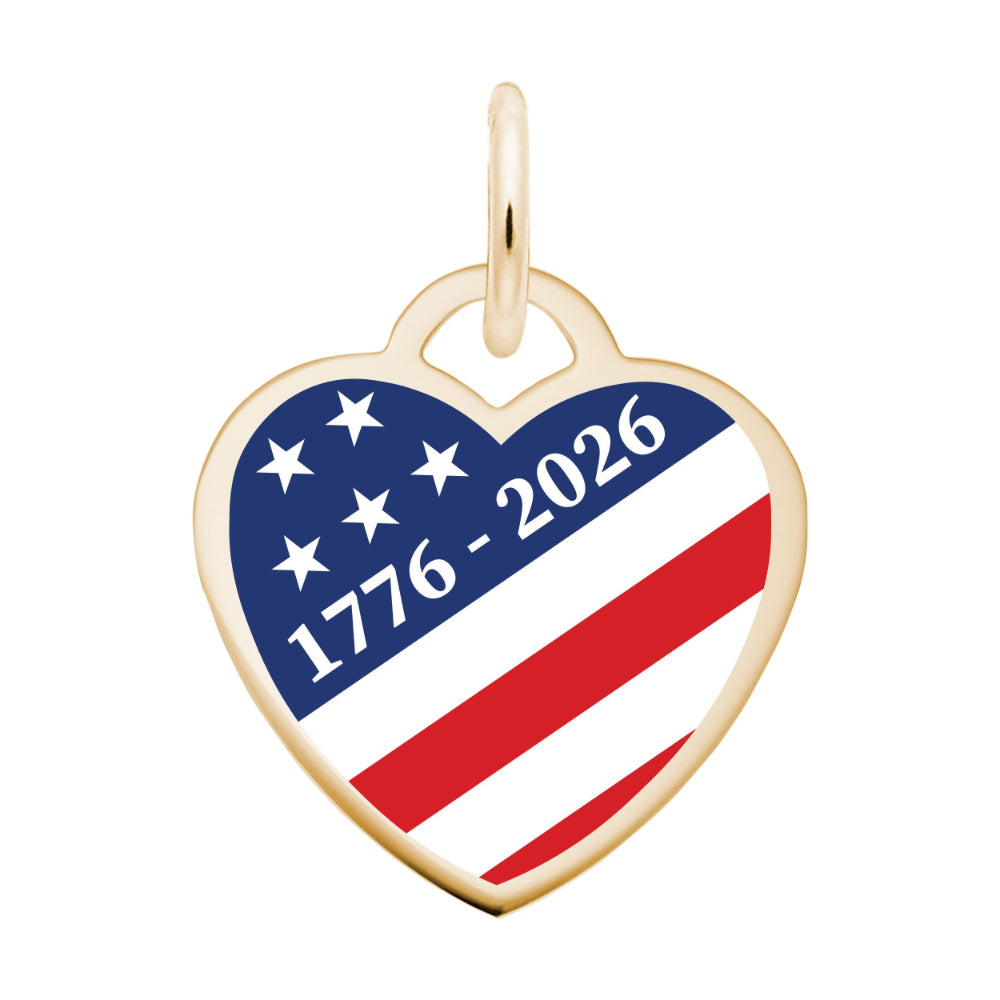 1227 Painted USA 250 1776-2026 Heart Charm