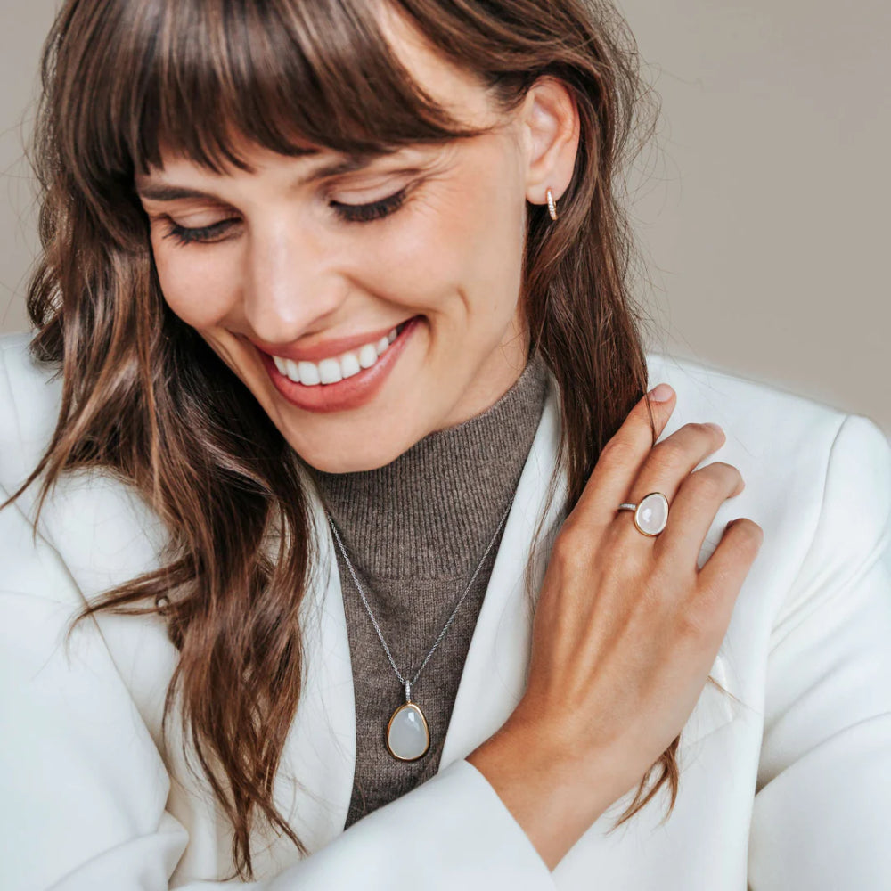 Ti Sento Two-Tone Faceted Crystal Ring